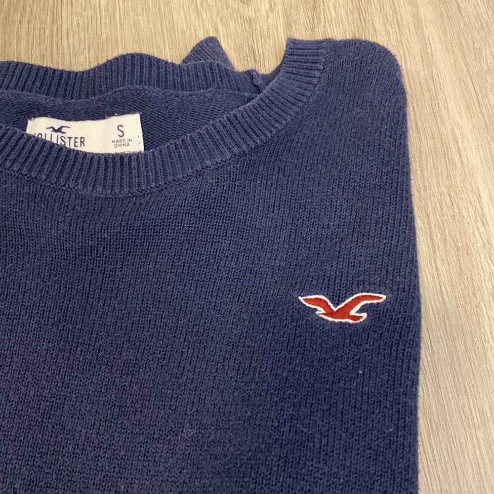 Navy Blue V-Neck Hollister Sweater, Women’s S